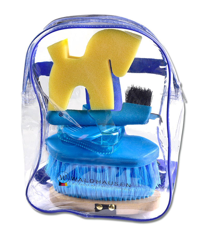 Kit con Mochilla de Limpieza para Caballos para Niños Waldhausen Azul