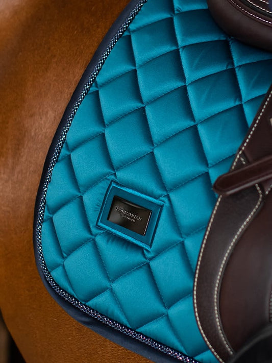 Aurora Blues Jump Saddle Pad: Bamboo Thermal Regulating, Quick Dry, Moisture Wicking