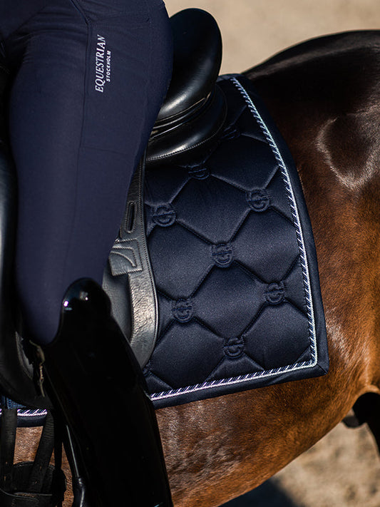 Elite Midnight Blue Dressage Saddle Pad for Horse Comfort & Style Performance