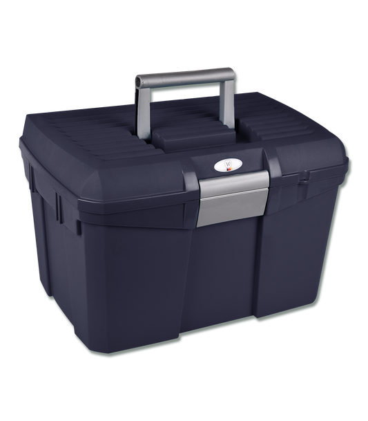 Sturdy Plastic Equestrian Grooming Kit Box with Removable Tray & Brush Holder, Lockable