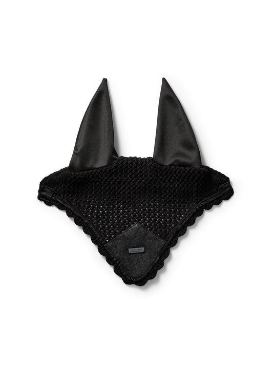 Stylish All Black Glimmer Horse Ear Bonnet: Comfort & Noise Reduction