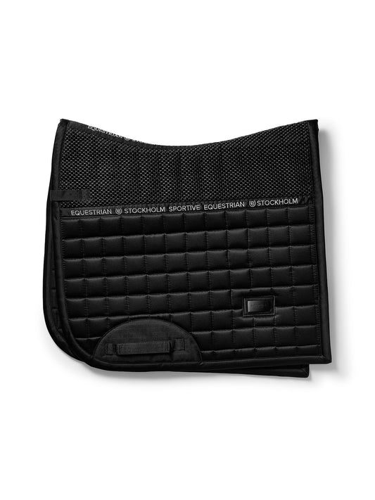 Black Performance Dressage Saddle Pad: Anti-Slip Grip, Bamboo Lined Comfort