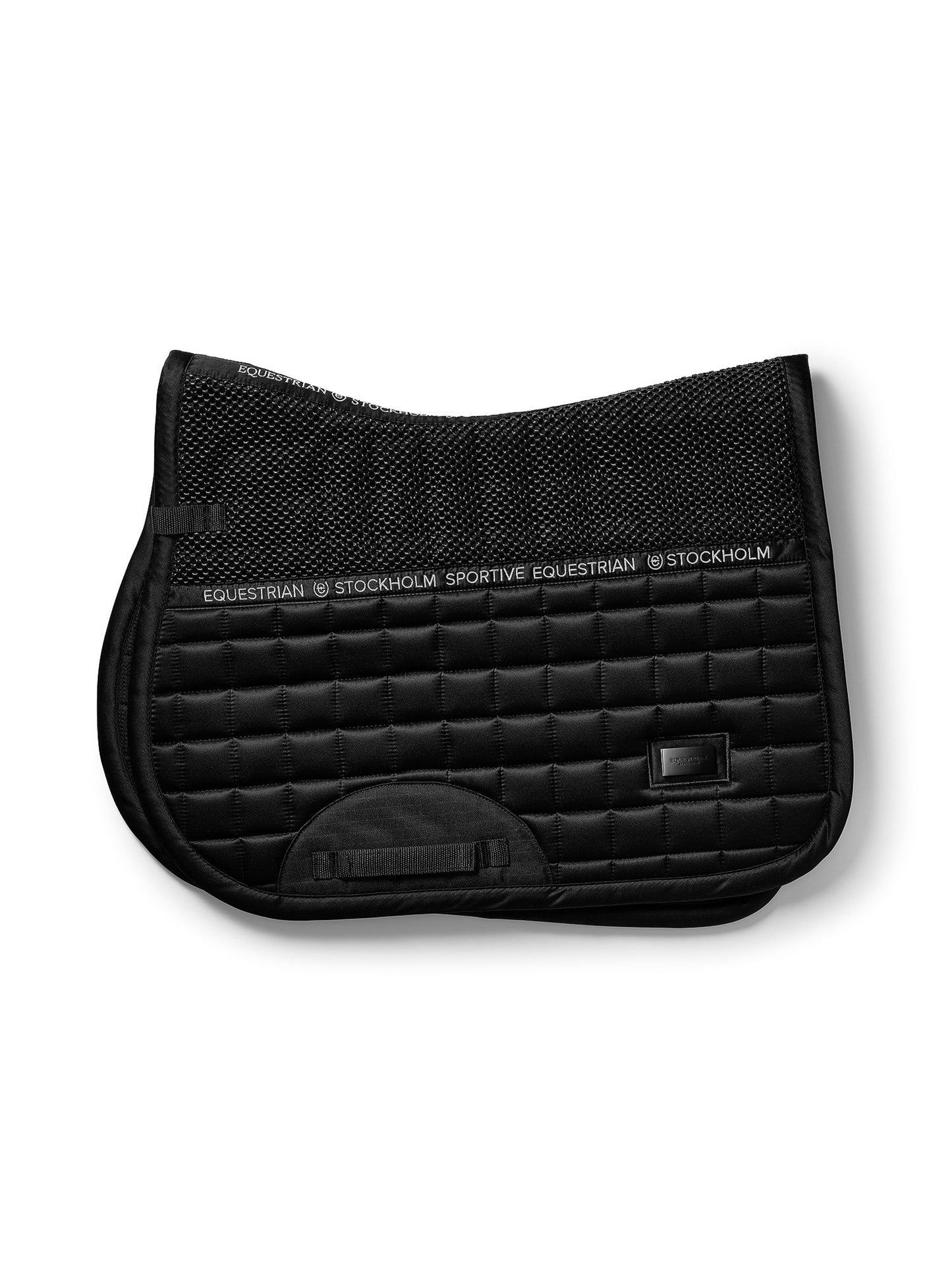 Performance Black Horse Jump Saddle Pad with Grip Mesh and Bamboo Lining