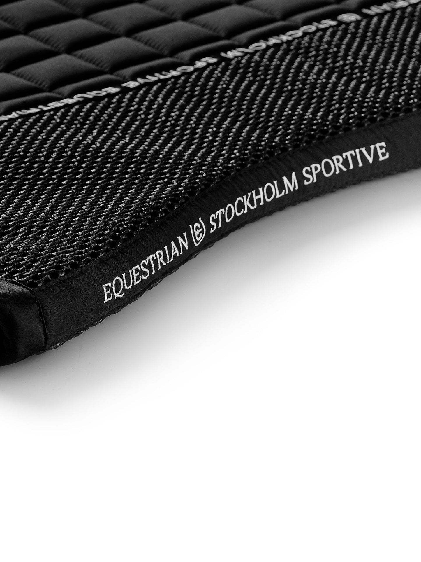 Performance Black Horse Jump Saddle Pad with Grip Mesh and Bamboo Lining