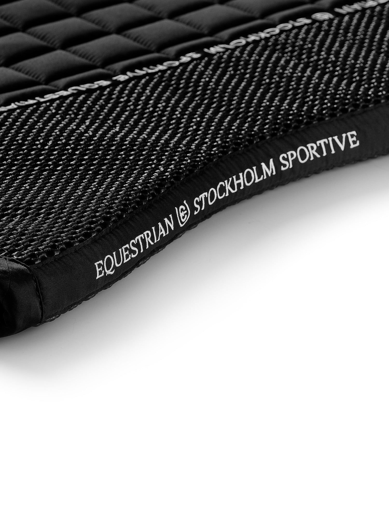 Performance Black Horse Jump Saddle Pad with Grip Mesh and Bamboo Lining