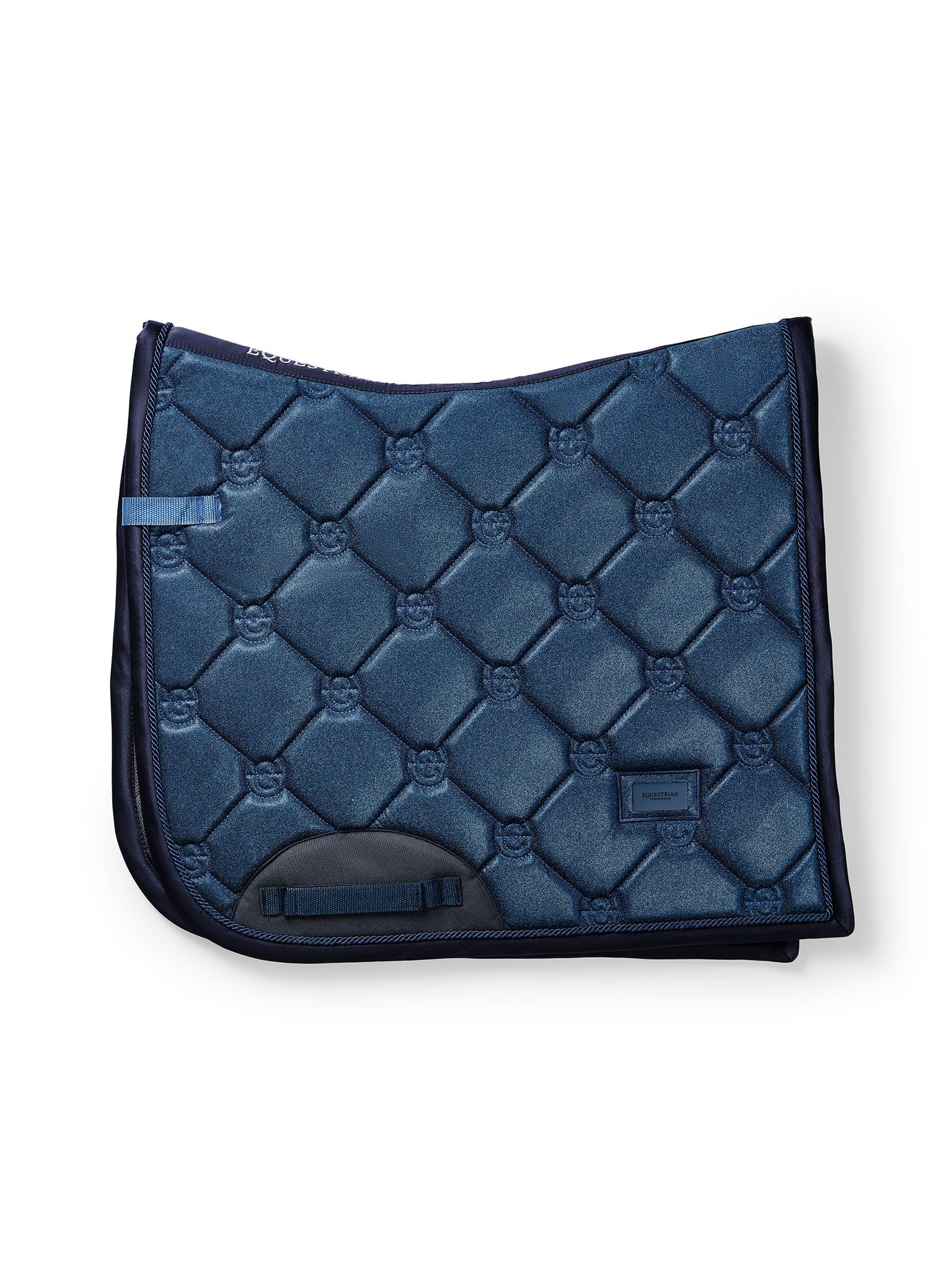 Elegant Blue Meadow Glimmer Dressage Saddle Pad, Quick Dry, Moisture Wicking Comfort
