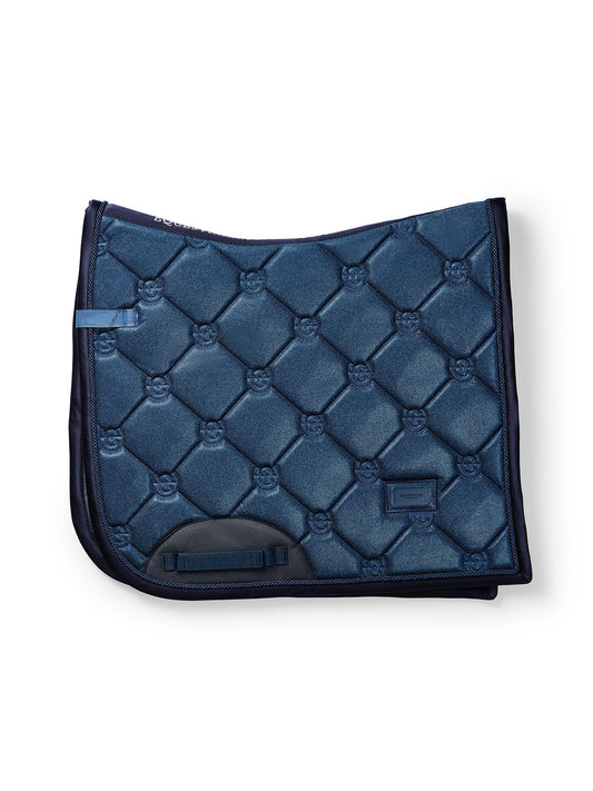 Elegant Blue Meadow Glimmer Dressage Saddle Pad, Quick Dry, Moisture Wicking Comfort