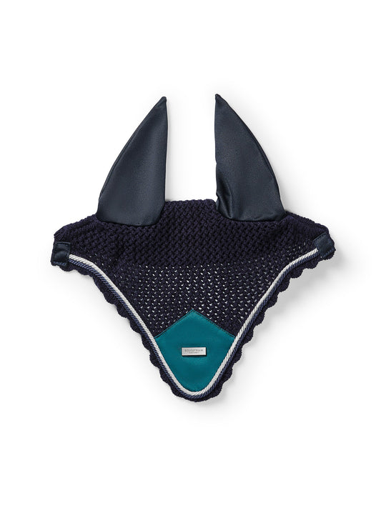 Luxurious Emerald Ear Bonnet for Horses: Noise Reduction & Insect Protection