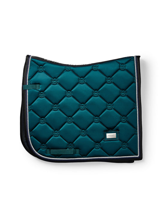 Luxurious Emerald Green Dressage Saddle Pad: Anatomical Fit, Glossy, Breathable, Dirt-Resistant
