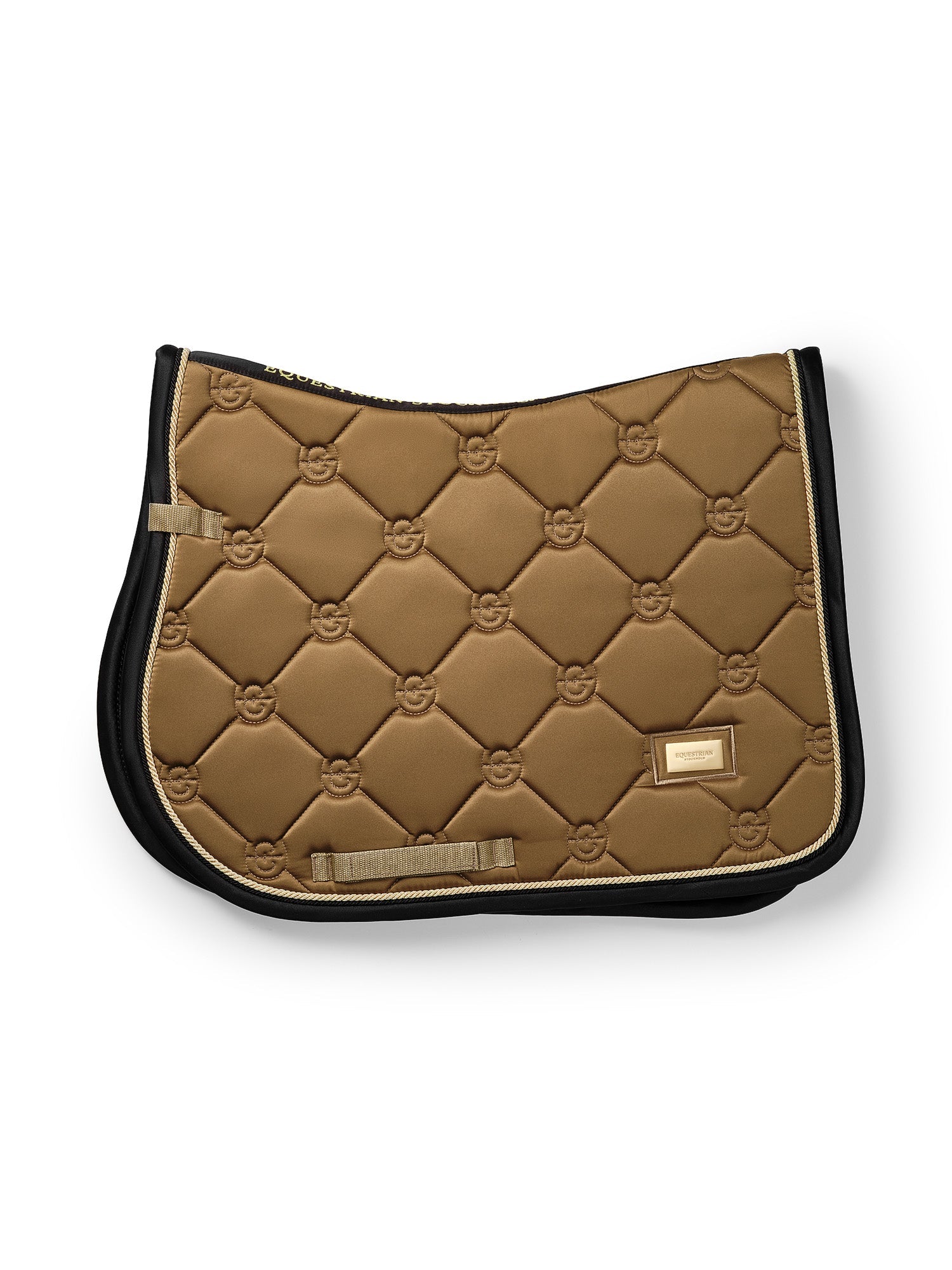 Luxury Golden Brass Jumping Saddle Pad: Breathable, Dirt-Repellent, Elegant Equestrian Gear