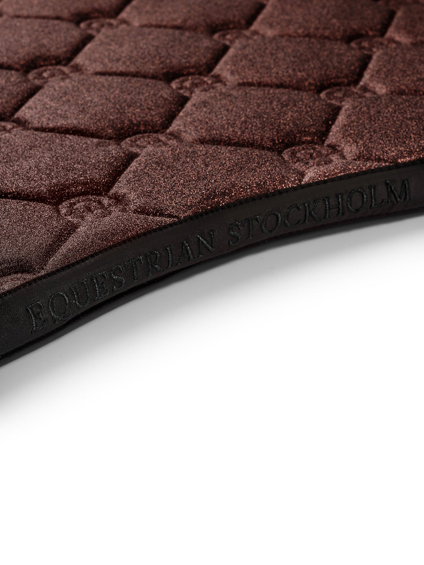 Elegant Mahogany Glimmer Dressage Saddle Pad: Quick-Dry, Moisture-Wicking, Chrome Accents