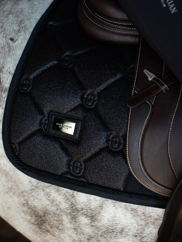 Equestrian Stockholm All Black Glimmer Jumping Saddle Pad | Quick Dry Comfort