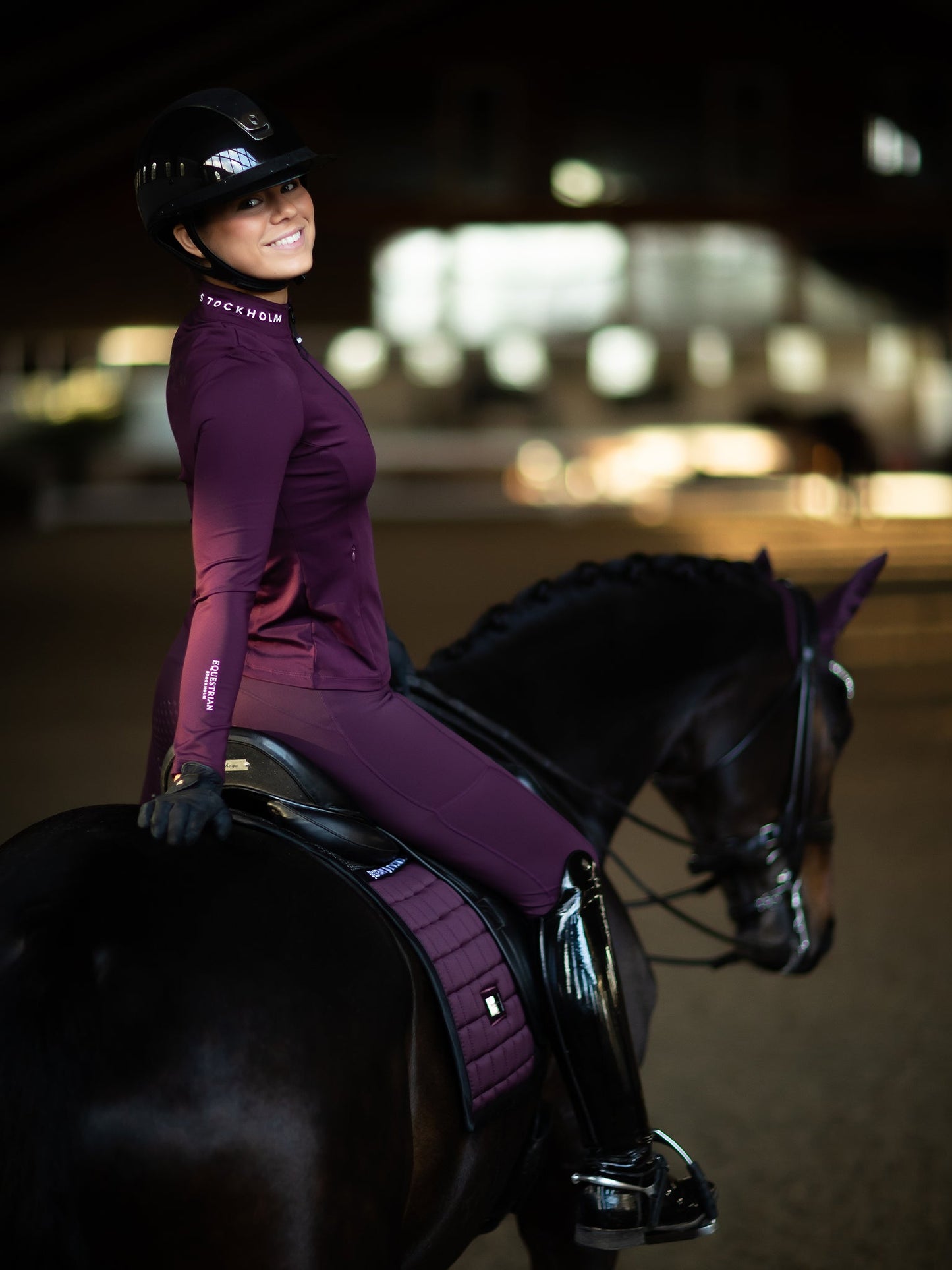 Elegant Black Raven Performance Dressage Saddle Pad with Anti-Slip Grip Mesh