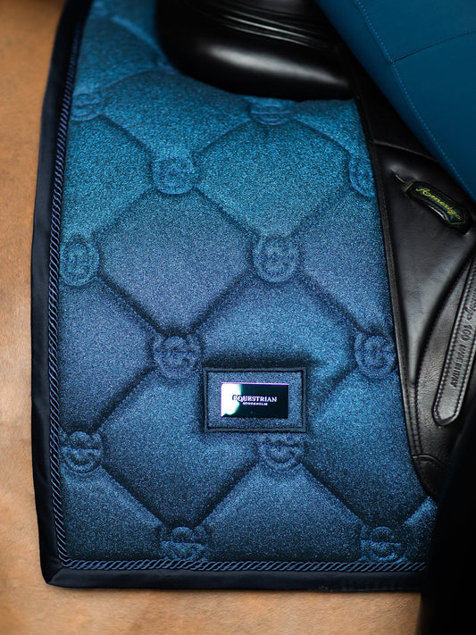 Elegant Blue Meadow Glimmer Dressage Saddle Pad, Quick Dry, Moisture Wicking Comfort