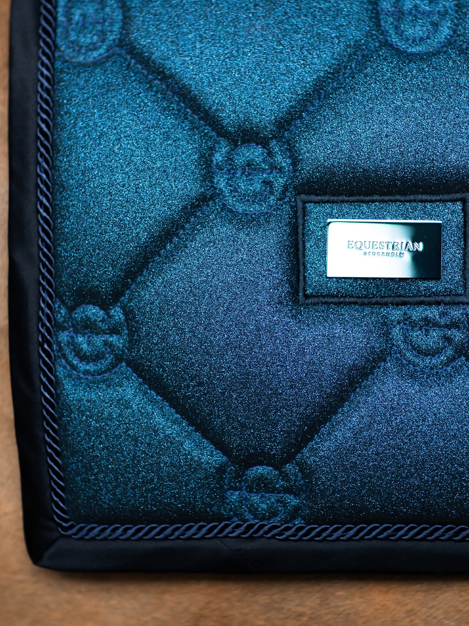 Elegant Blue Meadow Glimmer Dressage Saddle Pad, Quick Dry, Moisture Wicking Comfort