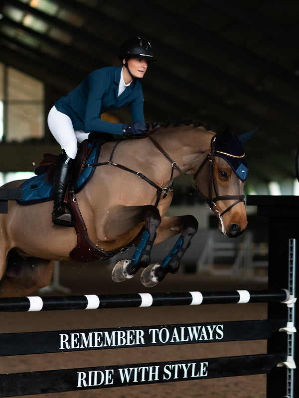 Blue Meadow Glimmer Equestrian Jump Saddle Pad: Quick-Dry, Moisture-Wicking, Stylish Design