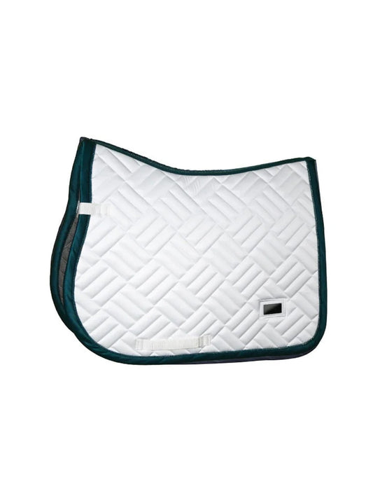 Dramatic Monday White Jump Saddle Pad: Modern, Bamboo-Lined, Quick-Dry, Stylish Equestrian