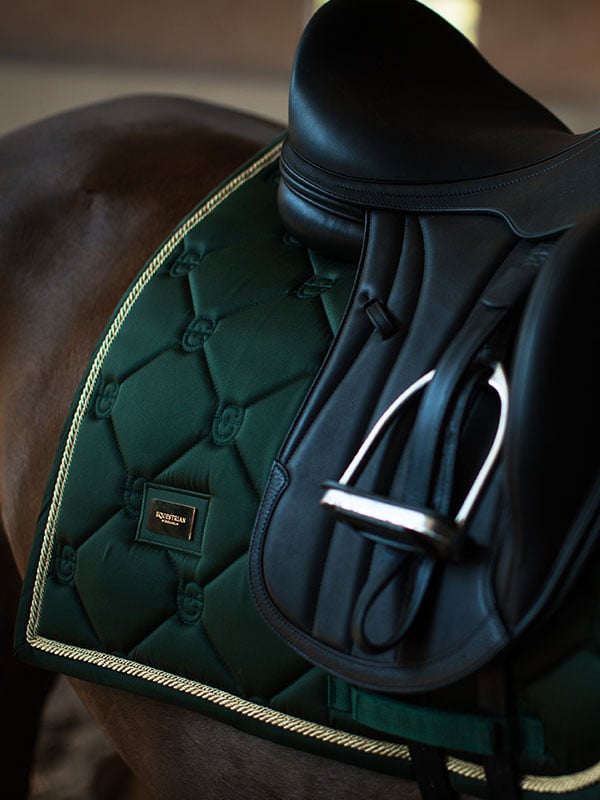 Equestrian Stockholm Luxury Forest Green Dressage Saddle Pad Quick-Dry Performance