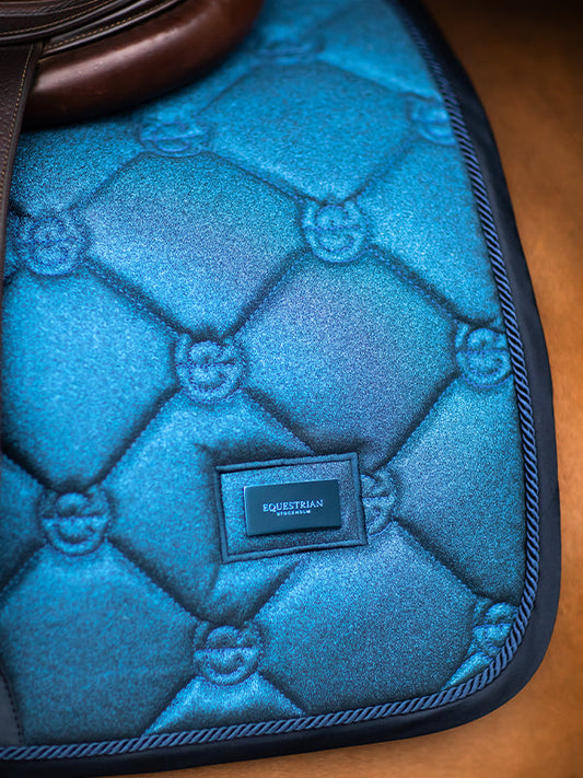 Blue Meadow Glimmer Equestrian Jump Saddle Pad: Quick-Dry, Moisture-Wicking, Stylish Design