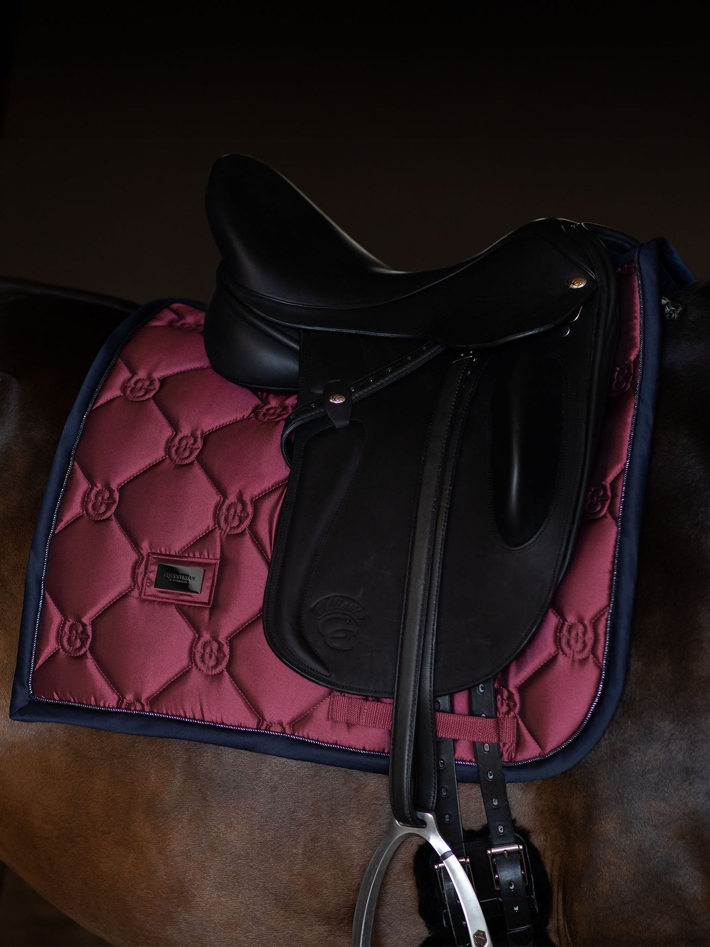 Elegant Twill Dressage Saddle Pad Luxe Deep Red High IQ Comfort
