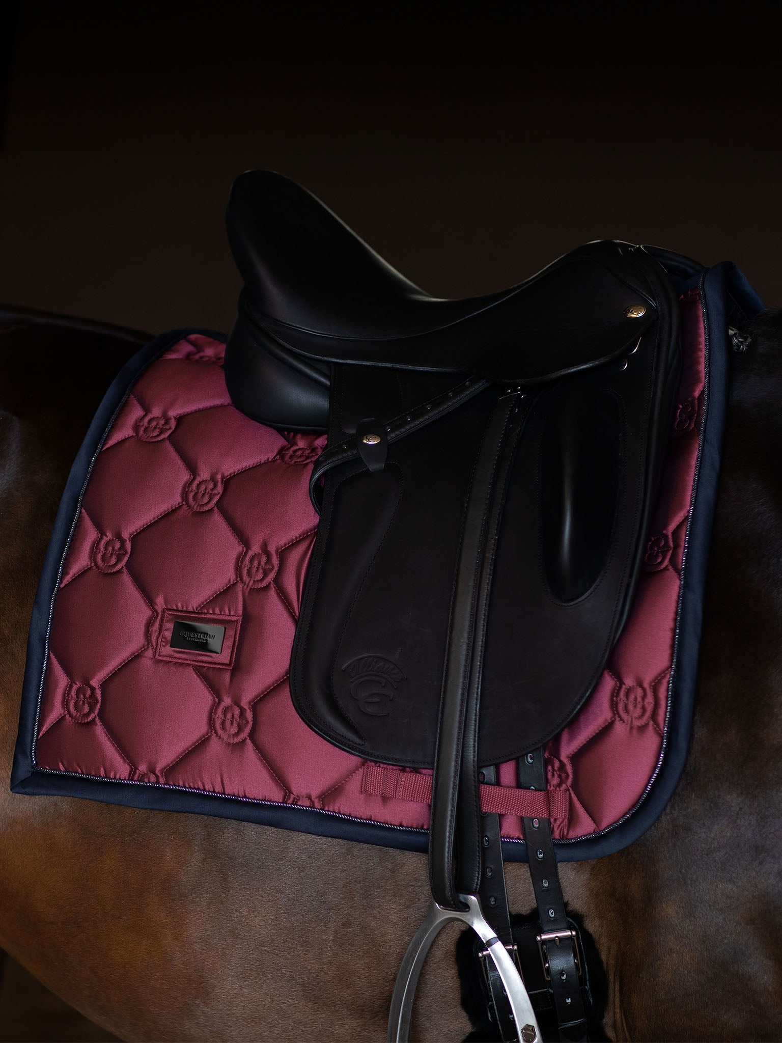 Elegant Twill Dressage Saddle Pad Luxe Deep Red High IQ Comfort
