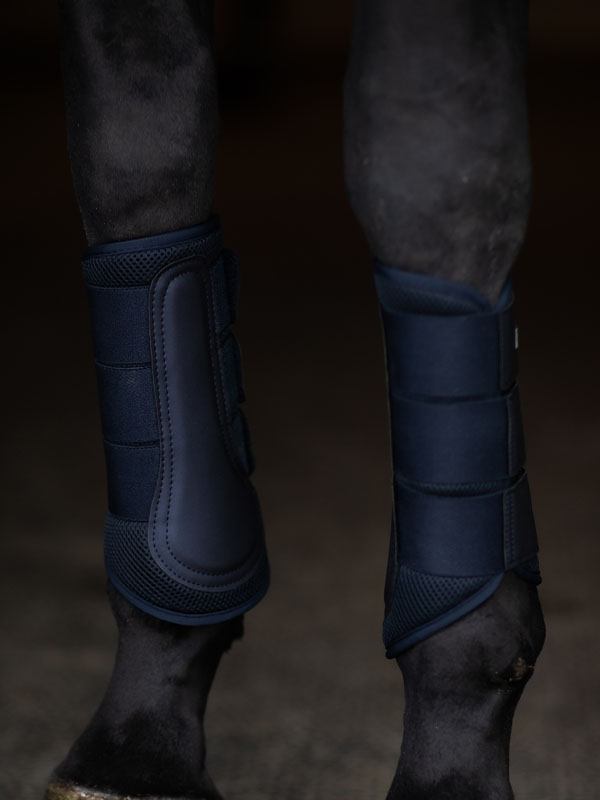 Equestrian Stockholm Breathable Mesh Brushing Boots for Horses - Midnight Blue Protection