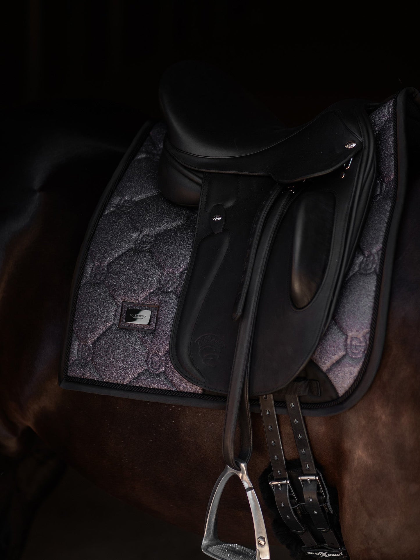 Purple Glimmer Dressage Saddle Pad: Elegant, Quick-Dry, Moisture-Wicking Performance