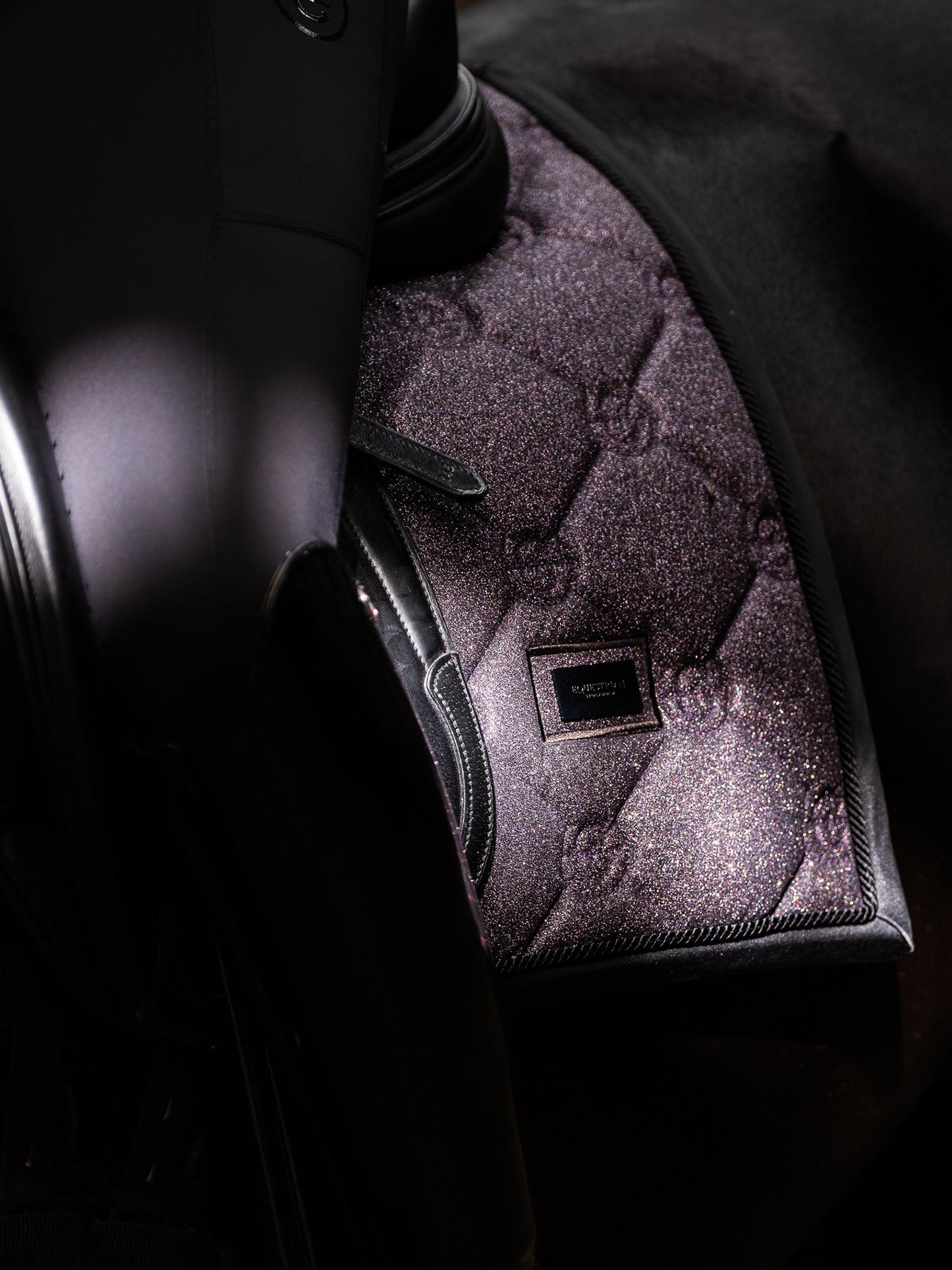 Purple Glimmer Dressage Saddle Pad: Elegant, Quick-Dry, Moisture-Wicking Performance