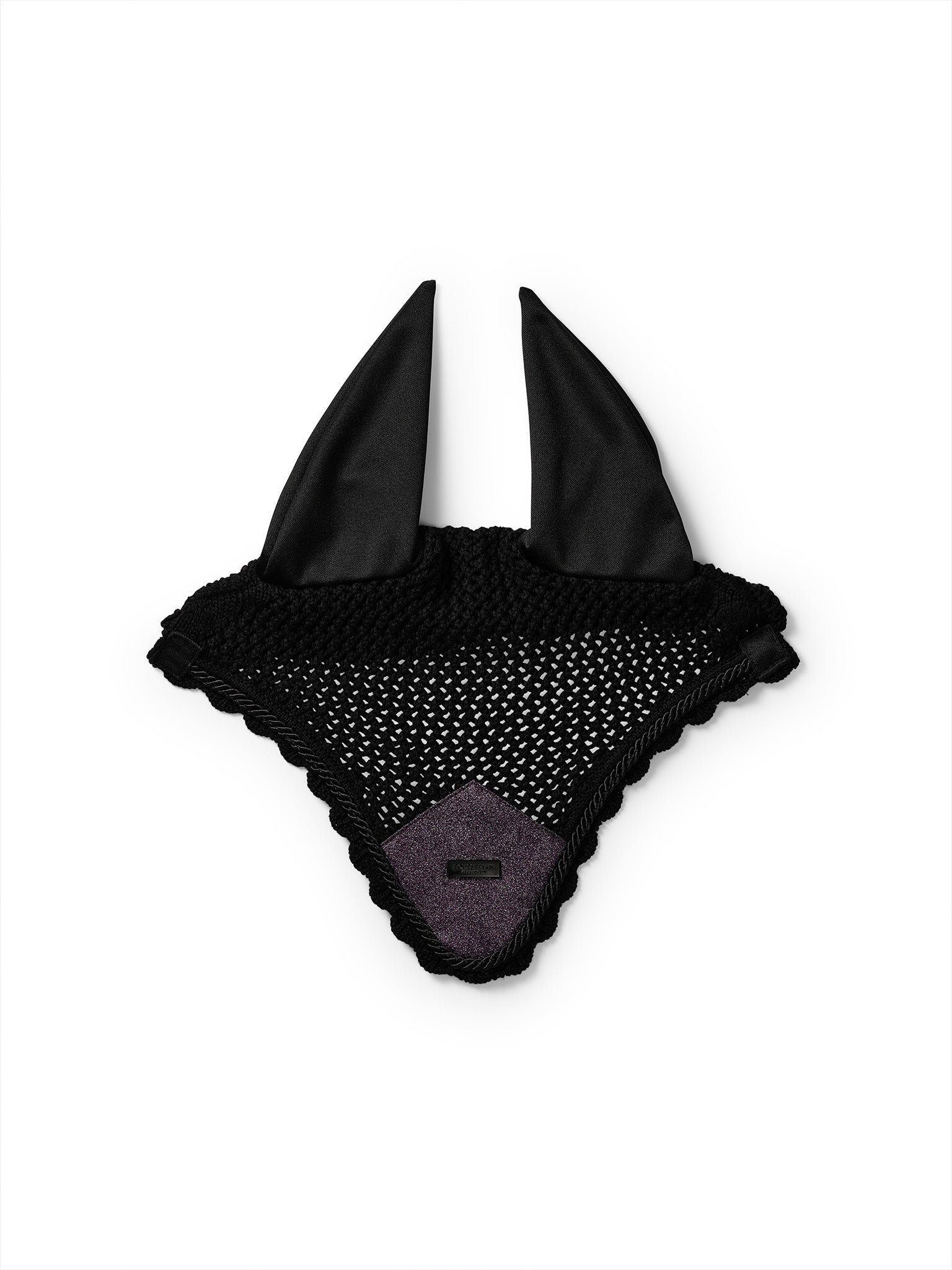 Stylish Purple Glimmer Crocheted Horse Ear Bonnet Noise Reduction Insect Protection