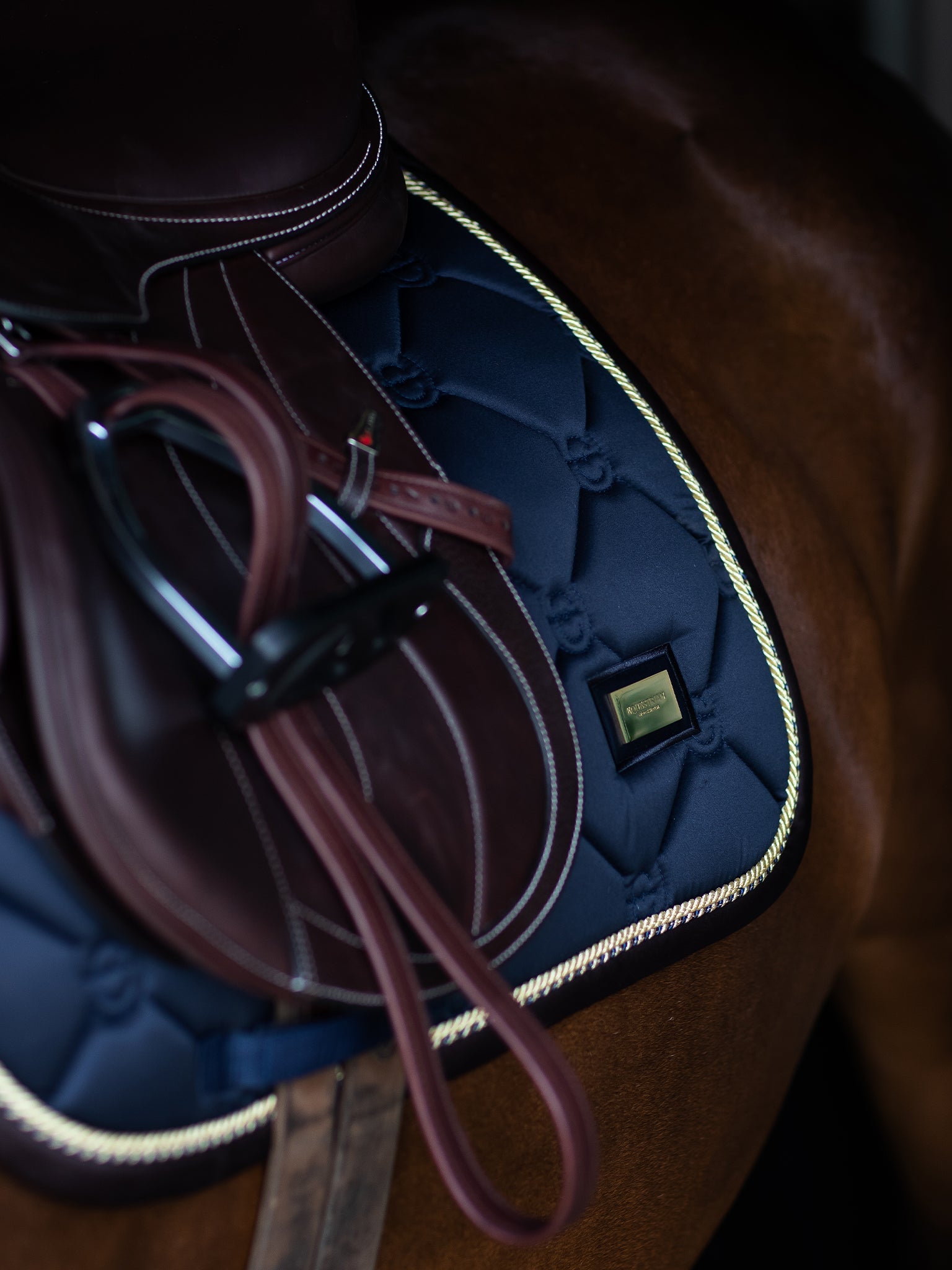 Equestrian Stockholm Royal Classic Navy Glossy Breathable Jump Saddle Pad