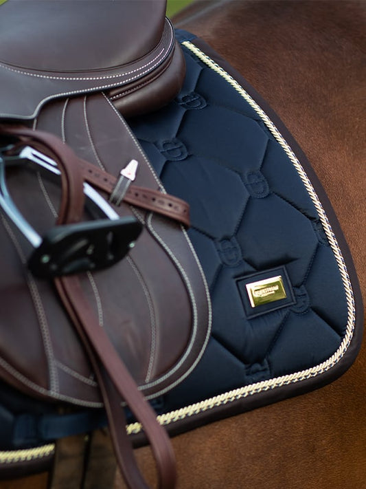 Equestrian Stockholm Royal Classic Navy Glossy Breathable Jump Saddle Pad
