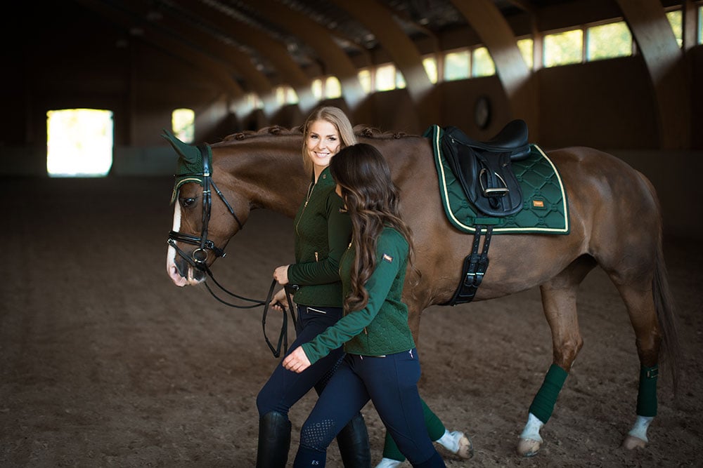 Equestrian Stockholm Luxury Forest Green Dressage Saddle Pad Quick-Dry Performance