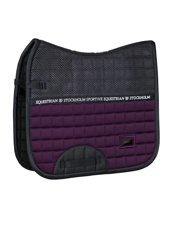 Elegant Black Raven Performance Dressage Saddle Pad with Anti-Slip Grip Mesh