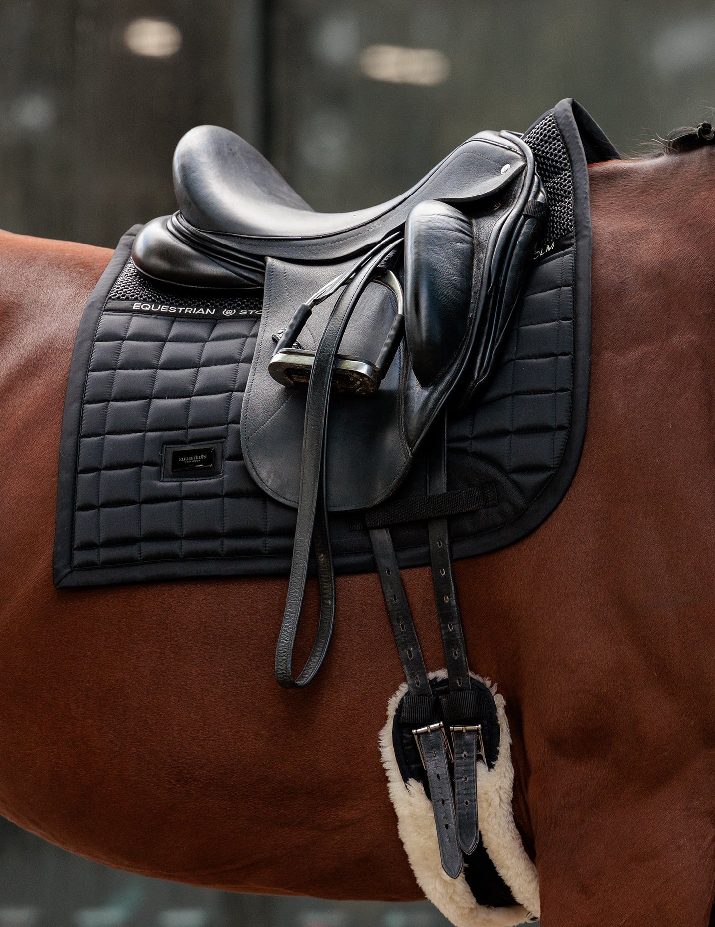 Black Performance Dressage Saddle Pad: Anti-Slip Grip, Bamboo Lined Comfort