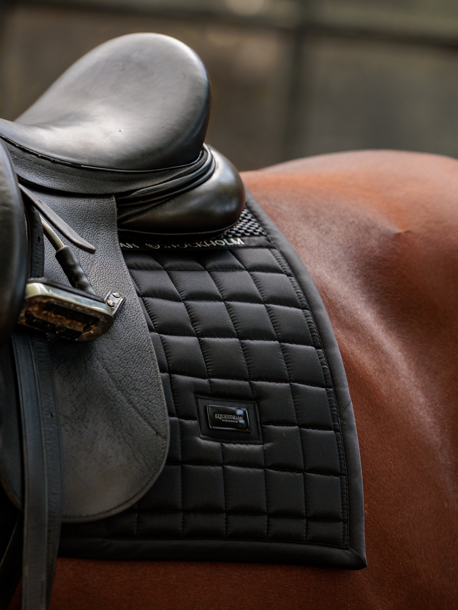 Black Performance Dressage Saddle Pad: Anti-Slip Grip, Bamboo Lined Comfort